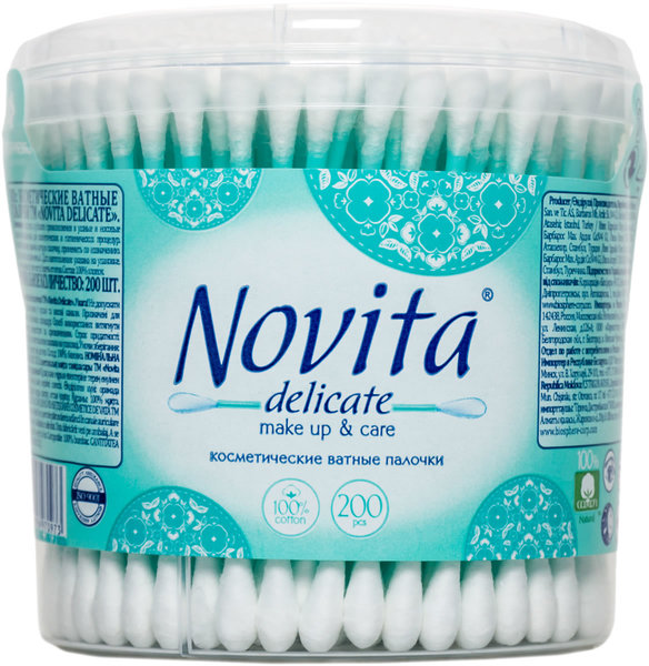 фото Ватные палочки novita delicate 200 шт