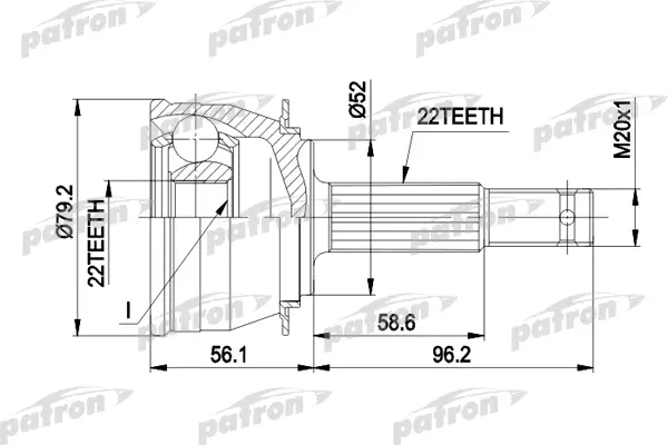 

ШРУС наружный 22x52x29 DAEWOO: NEXIA 95-97, NEXIA седан 95-97 PATRON PCV1234