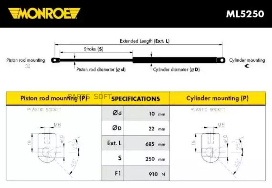 

Газовый Упор Monroe арт. ML5250