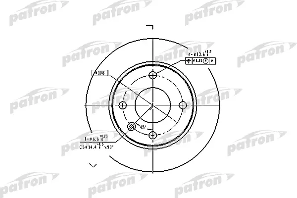 

Тормозной диск PATRON комплект 1 шт. PBD1649