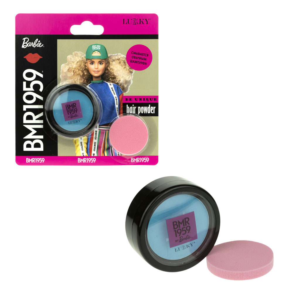 фото Набор детской косметики lukky barbie, со спонжем, голубой, 3,5 г