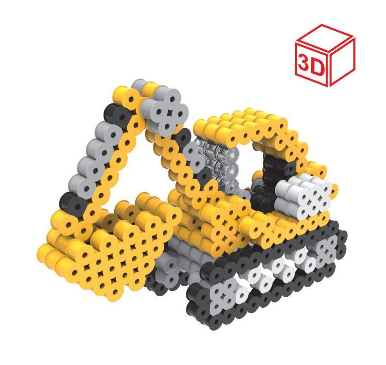 Термомозаика для детей, набор Hobbius TLS-02 №12 Экскаватор 3D