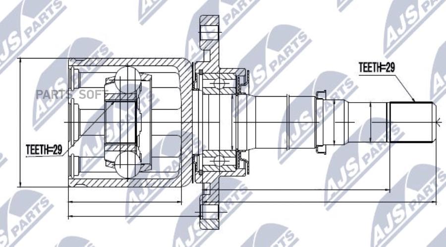 

NTY NPWNS045 Шрус наружный, nissan qashqai 2wd 1.6dci 11- 1шт