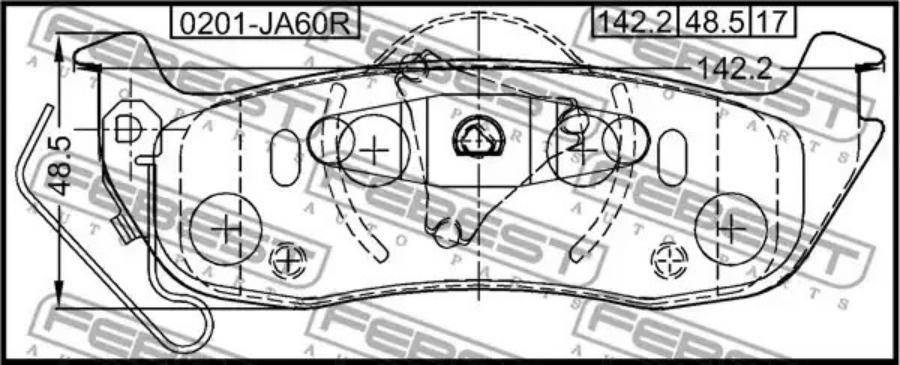 

Тормозные колодки FEBEST задние 0201JA60R