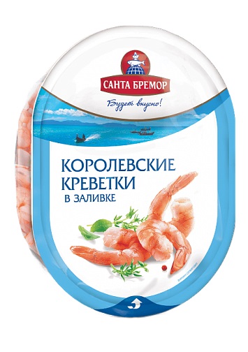 

Креветки Санта Бремор Королевские в заливке 180 г