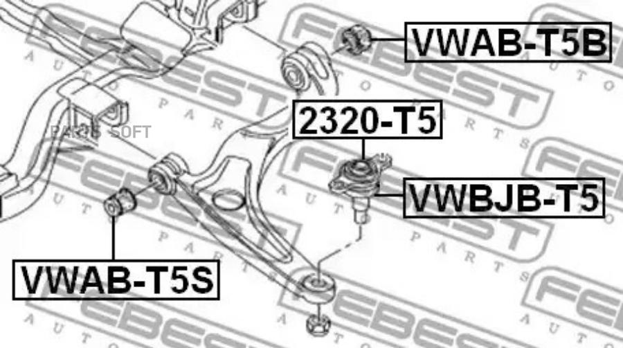 

Сайлентблок Задний Переднего Рычага FEBEST VWABT5B