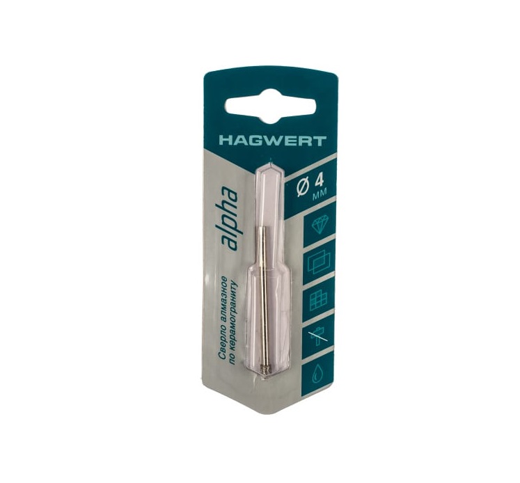 

Сверло алмазное по граниту и керамике HAGWERT/RENNBOHR 4мм 576204