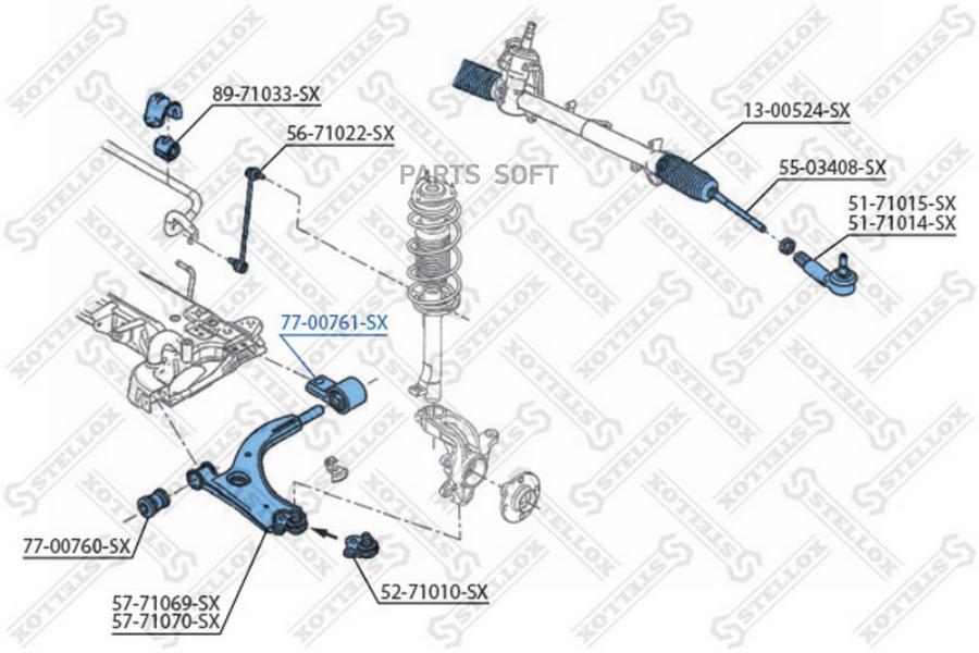 

STELLOX Сайлентблок STELLOX 7700761sx