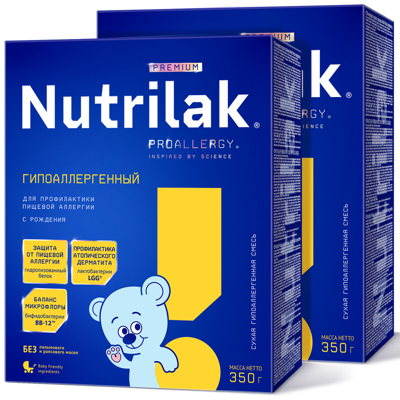 Молочная смесь Nutrilak Premium Гипоаллергенный, Нутрилак с рождения, 350 г (2 штуки)