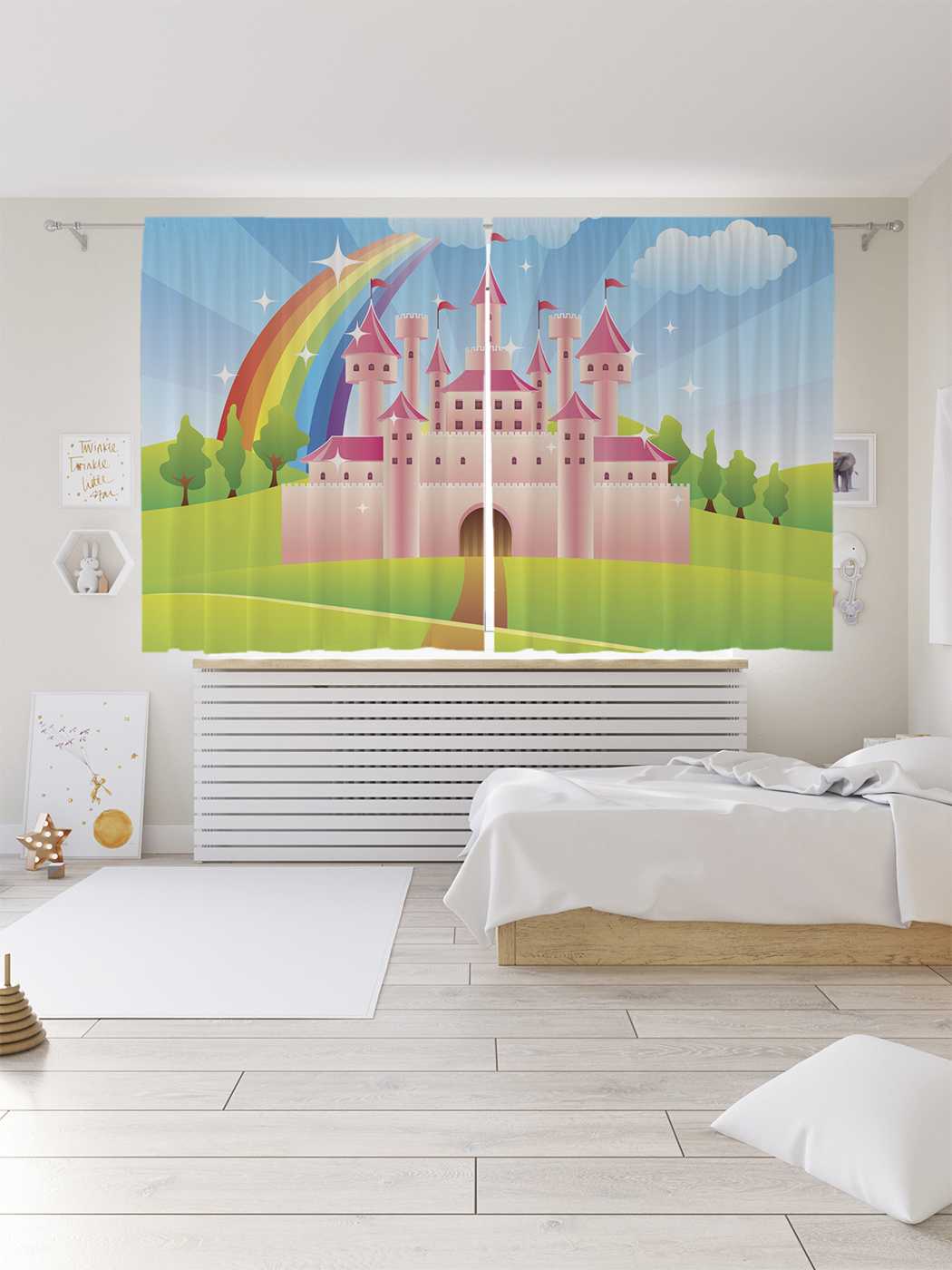 

Шторы JoyArty c фотопечатью "Радужное королевство" из сатена, 290х180 см, Радужное королевство