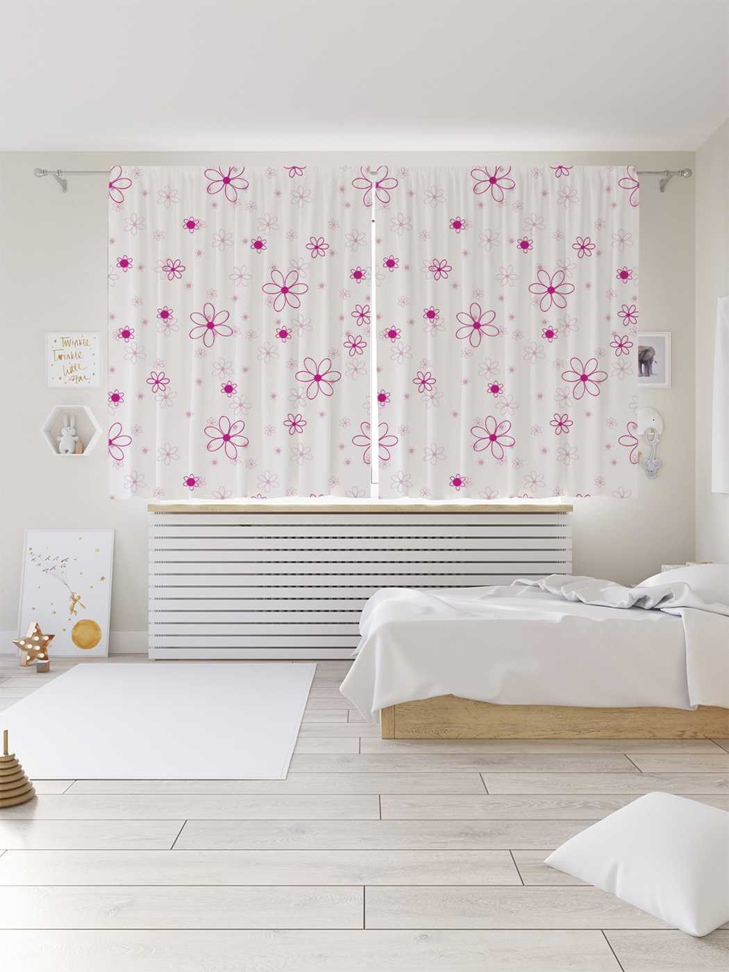 

Шторы JoyArty c фотопечатью "Цветочное украшение" из сатена, 290х180 см, Цветочное украшение