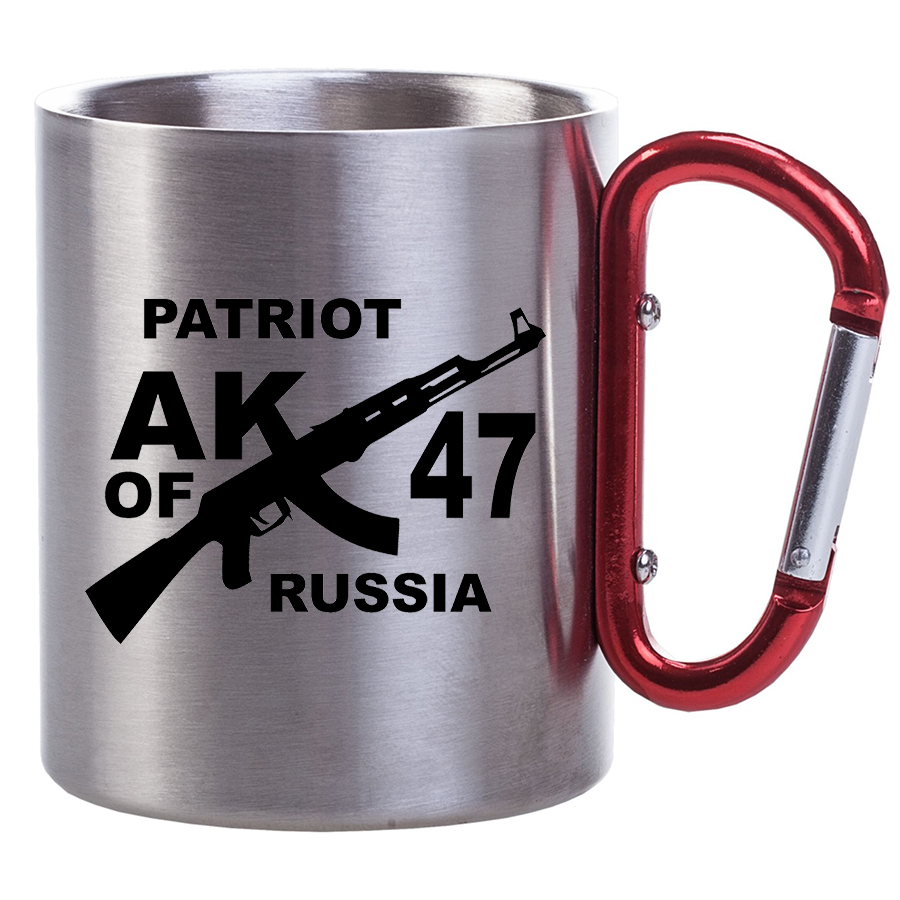 

Металлическая Кружка DRABS с карабином Патриот России. АК 47.