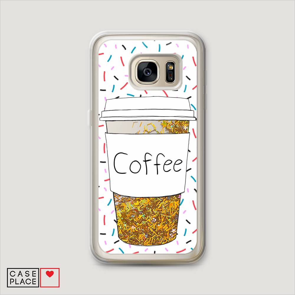 фото Чехол awog "coffee прозрачный стакан" для samsung galaxy s7