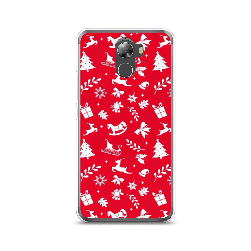 

Чехол на Wileyfox Swift 2 "Красный новогодний фон", Красный;белый, 210350-5