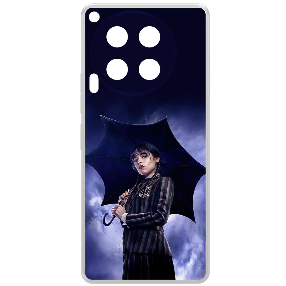 

Чехол-накладка Krutoff Clear Case Уэнсдей Аддамс - Уэнсдей под зонтом для TECNO Camon 30, Прозрачный