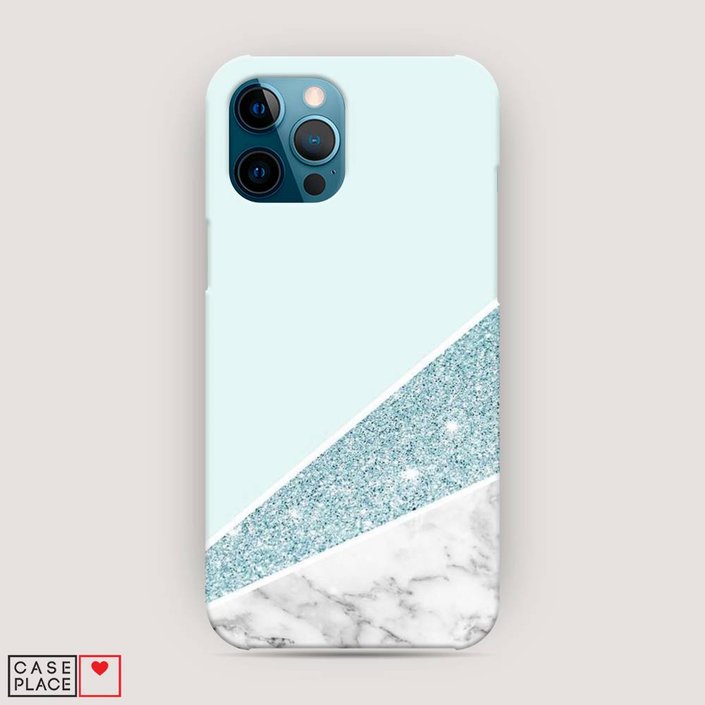 

Пластиковый чехол "Мрамор с голубыми блестками" на Apple iPhone 12 Pro Max, 12720-2