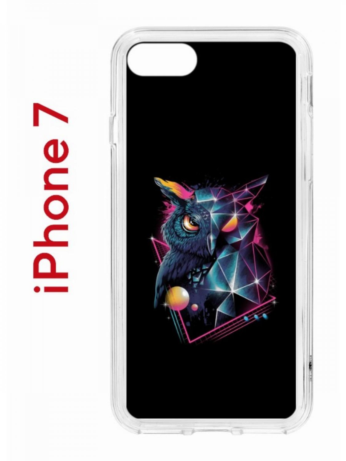 фото Чехол на iphone 7,8,se 2020 2022 kruche print retro owl, бампер с защитой камеры кruче