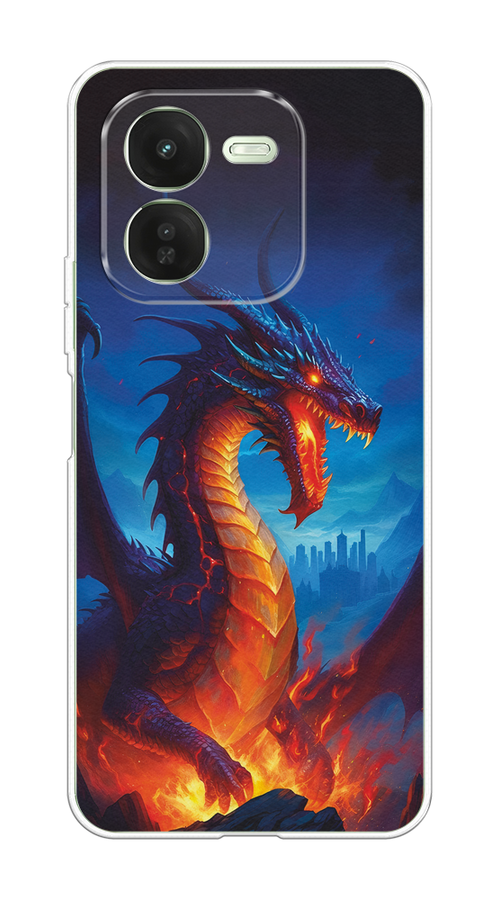 

Чехол на Vivo iQOO Z9X "Дракон над лавой", Оранжевый;коричневый;синий, 2612250-1