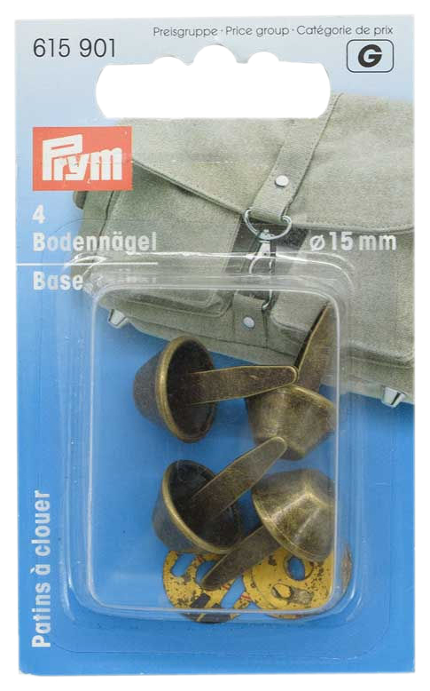 фото Гвоздики для дна сумки prym 615901 15 мм 4 шт состаренная латунь
