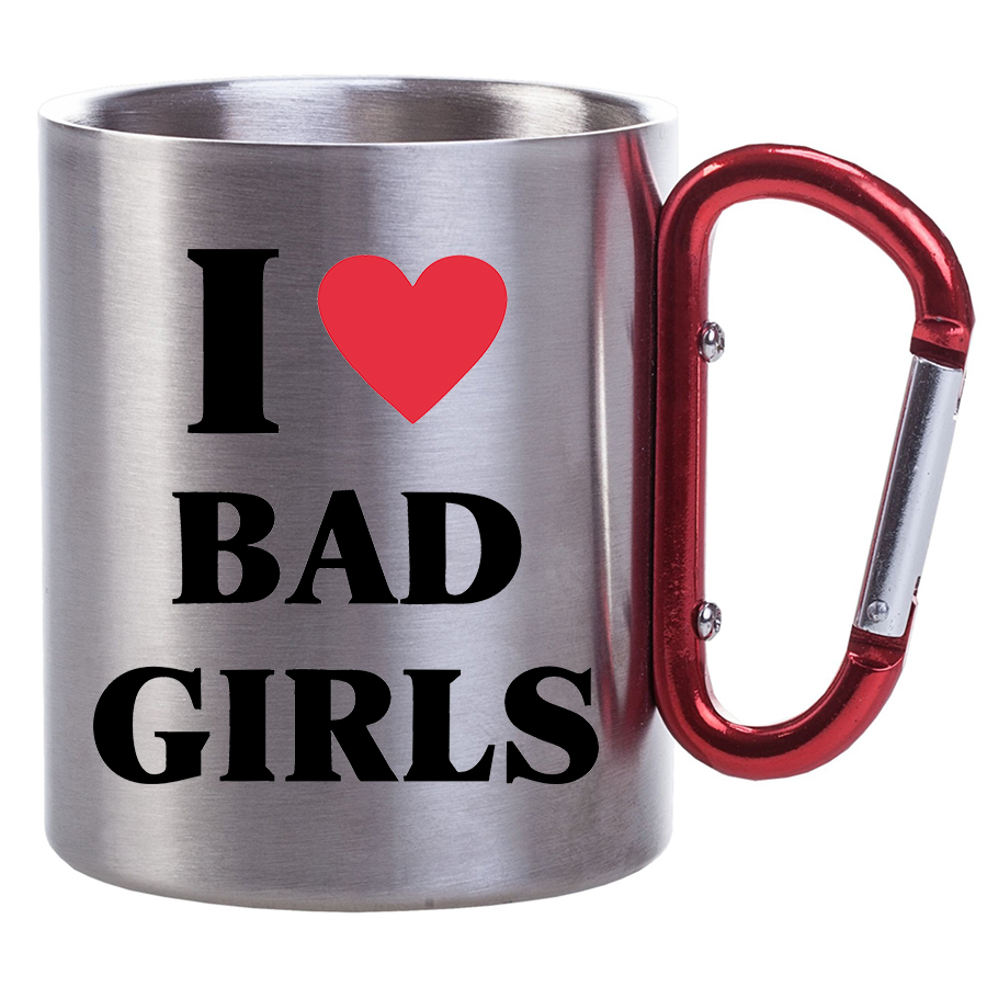 фото Металлическая кружка drabs с карабином i love bad girls