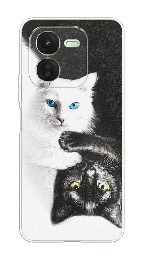 

Чехол на Vivo iQOO Z9X "Коты Инь-Янь", Черный;белый;голубой, 2612250-1
