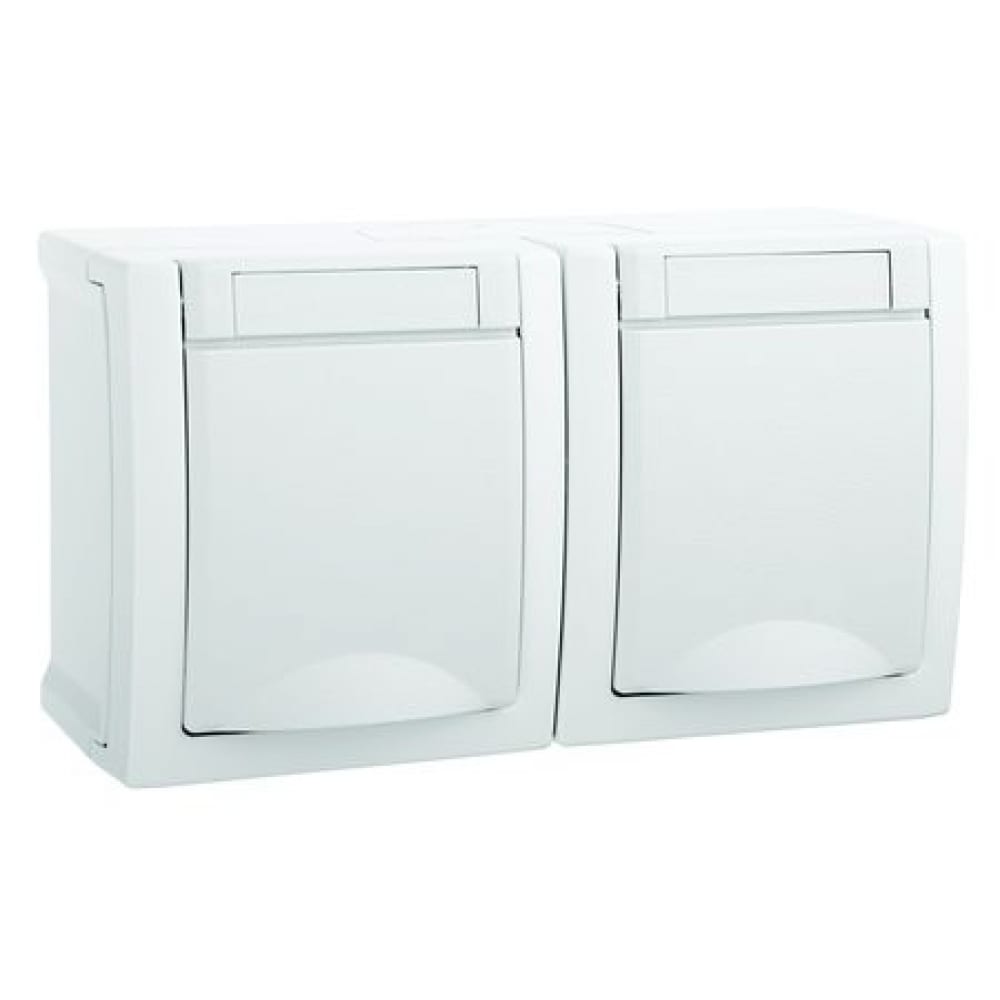 

Блок розетка Panasonic 2гн с/з с крышкой горизонтальный белый IP54 PACIFIC Pan WPTC4800-2W