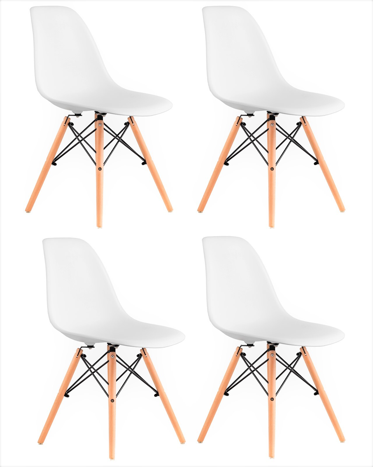 фото Комплект стульев dsw style, белый, 4 шт eames
