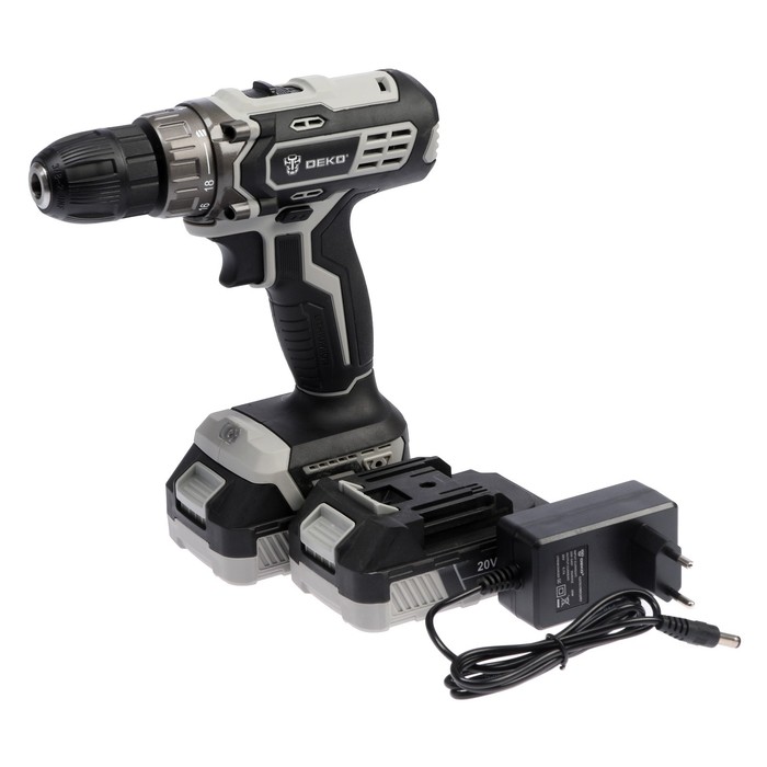Дрель-шуруповерт DEKO DKCD20 Black Edition 20 В 2х2 Ач Li-lon кейс набор 63 пр 680200₽
