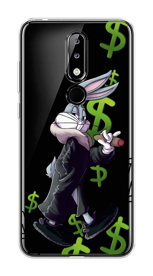

Чехол на Nokia 5.1 Plus (X5) "Rich Bugs Bunny", Зеленый;черный;голубой, 121950-6