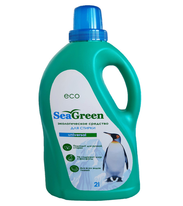 фото Seagreen жидкое средство для стирки универсальное бесфосфатное концентрированное 2л
