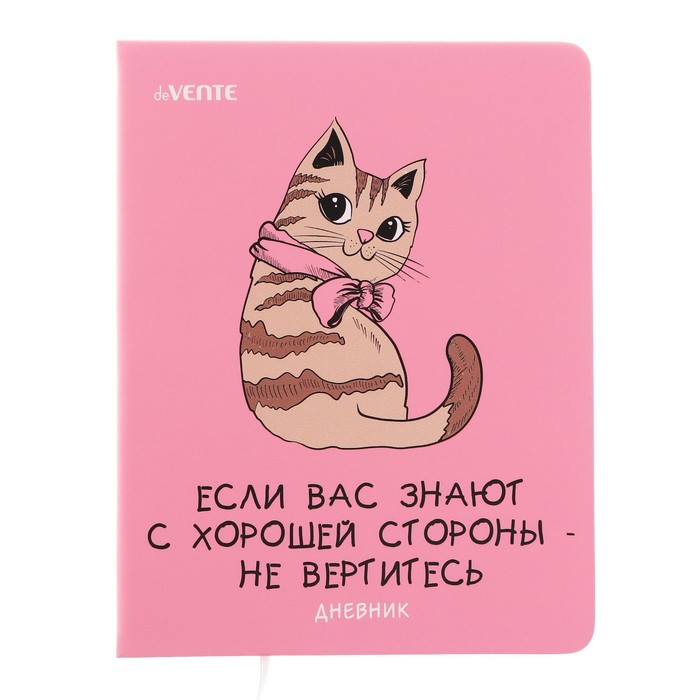 

deVENTE Дневник универсальный для 1-11 класса "Не вертитесь!", твёрдая обложка, искусствен, Розовый