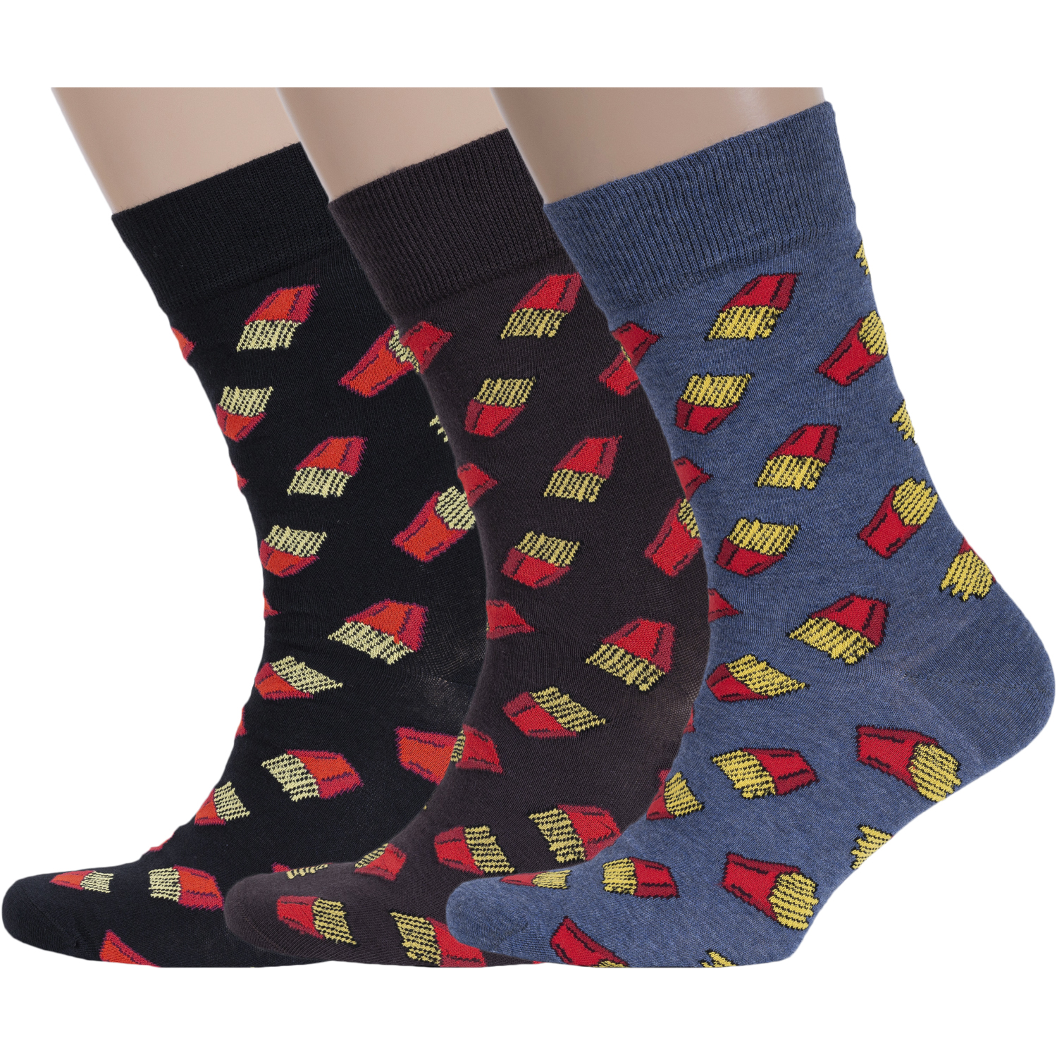 

Комплект носков мужских RuSocks 3-М3-13014 разноцветных 39-42, 3-М3-13014