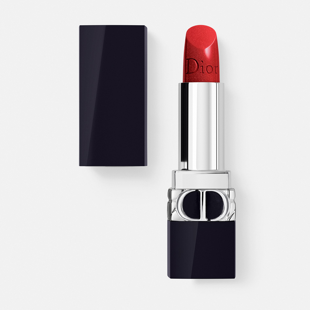 Помада для губ Dior Rouge Dior Metallic металлический финиш, тон 999 Iconic Red, 3,5 г помада для губ dior rouge dior metallic 525 cherie 3 5 г