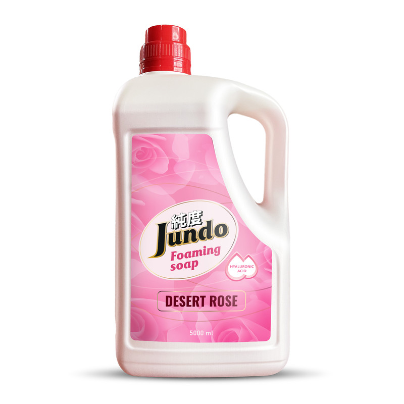 Мыло-пенка Jundo с гиалуроновой кислотой, витамином Е, маслом Ши, с ароматом розы 5 л