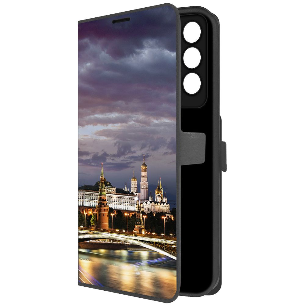 

Чехол-книжка Krutoff Eco Book для Vivo V27e Россия, Московский Кремль (черный)