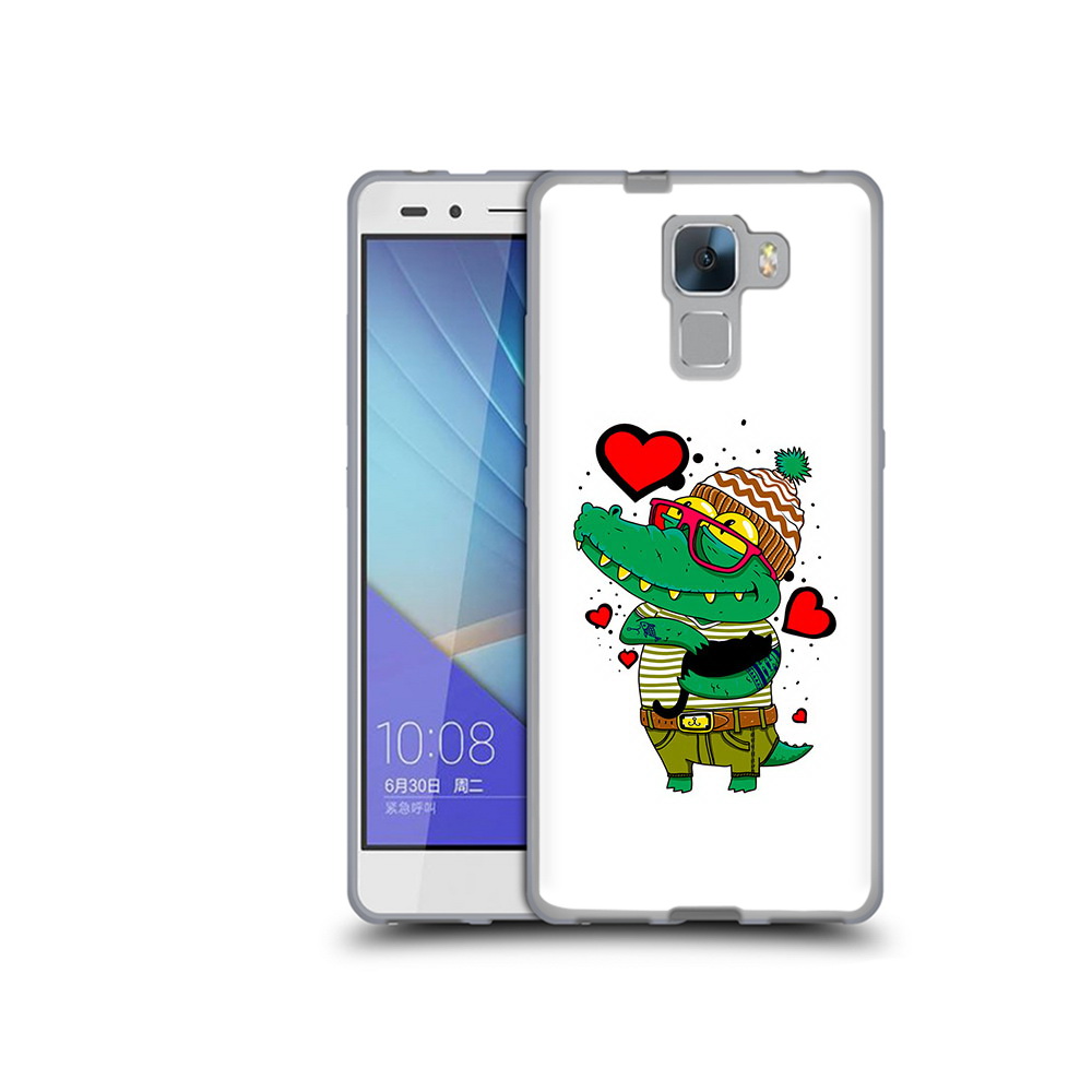 

Чехол MyPads Tocco для Honor 7 Влюбленный крокодил (PT28758.36.48), Прозрачный, Tocco