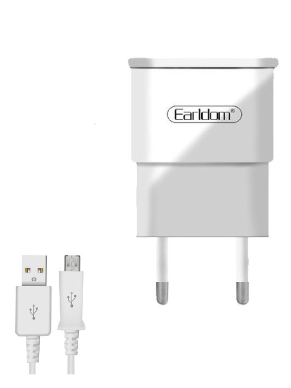 

Зарядное устройство Earldom ES-EU7 1xUSB 2.1A + кабель MicroUSB 1m White 0L-00053657, ES-EU7