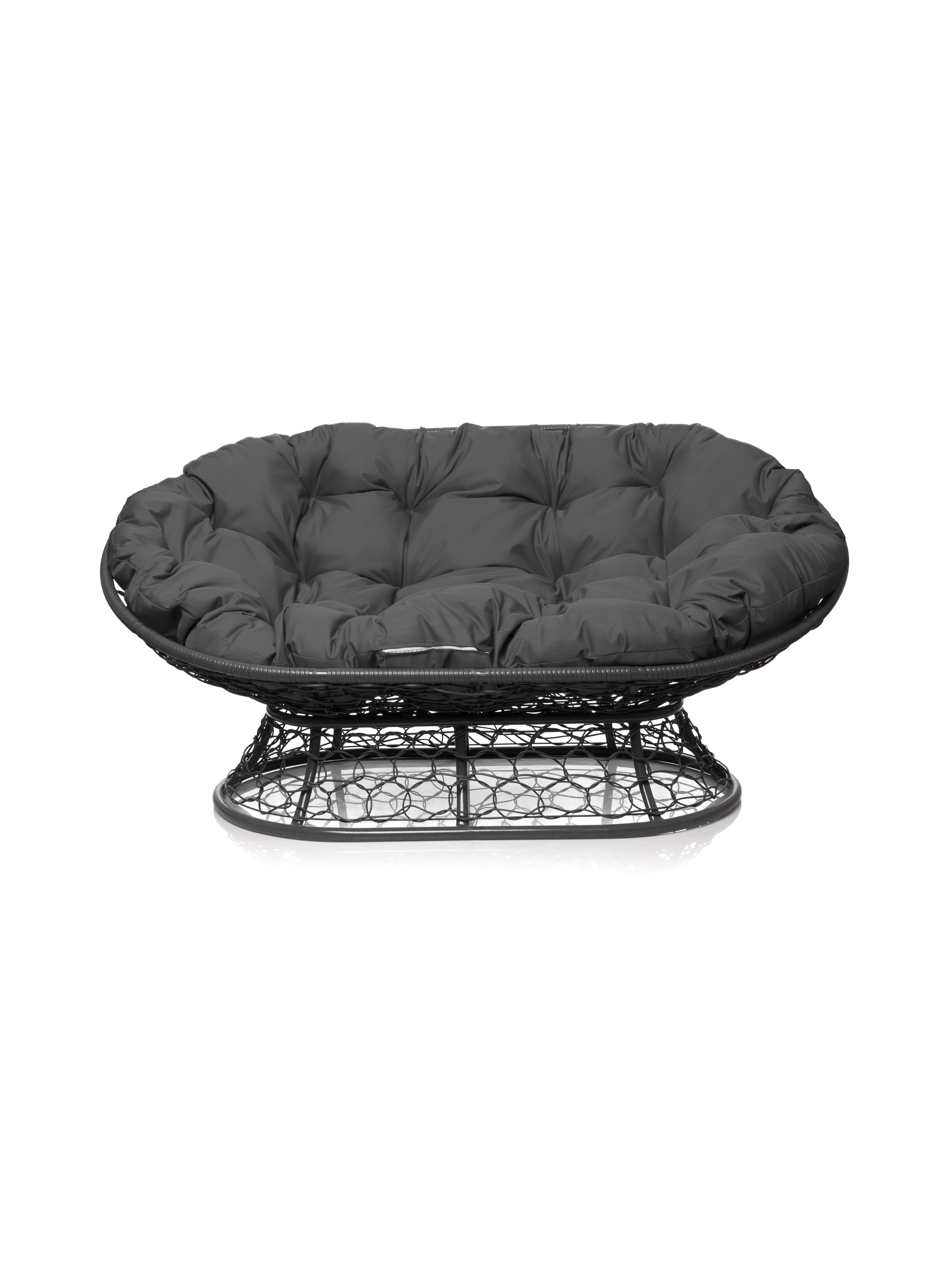 Диван серый Мамасан с ротангом 23072322 серая подушка