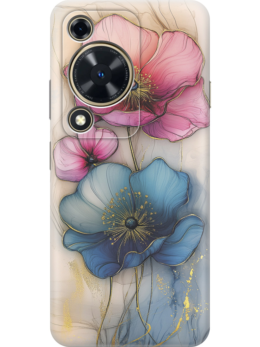 

Силиконовый чехол на Huawei nova Y72 с принтом "Голубые и розовые ирисы", Прозрачный;голубой;розовый, 785977823