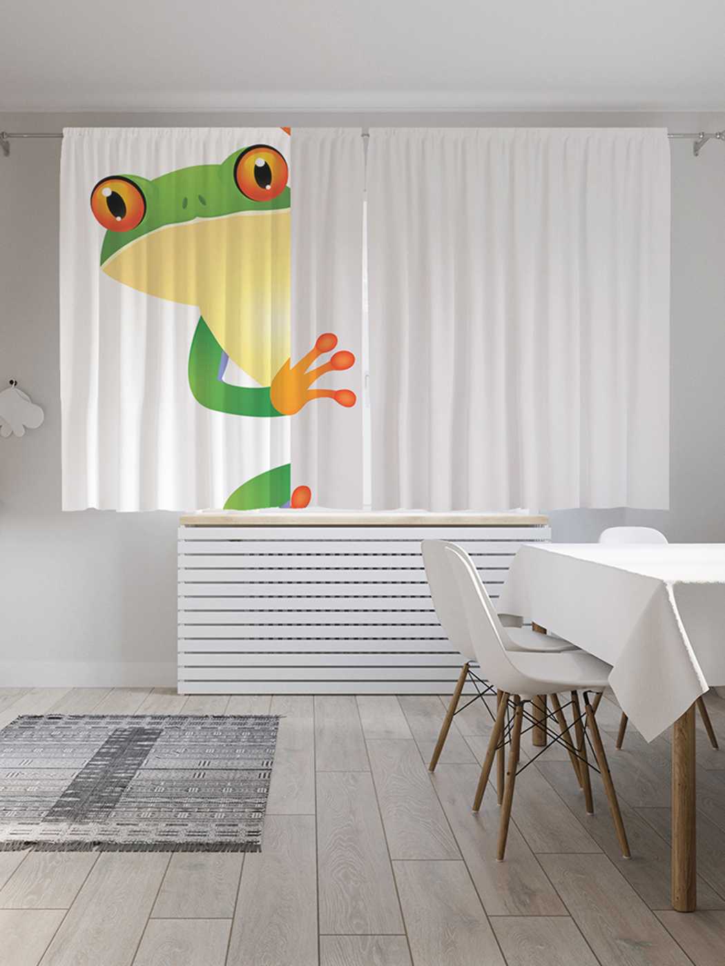 

Шторы JoyArty c фотопечатью "Подглядывающая лягушка" из сатена, 290х180 см, Подглядывающая лягушка