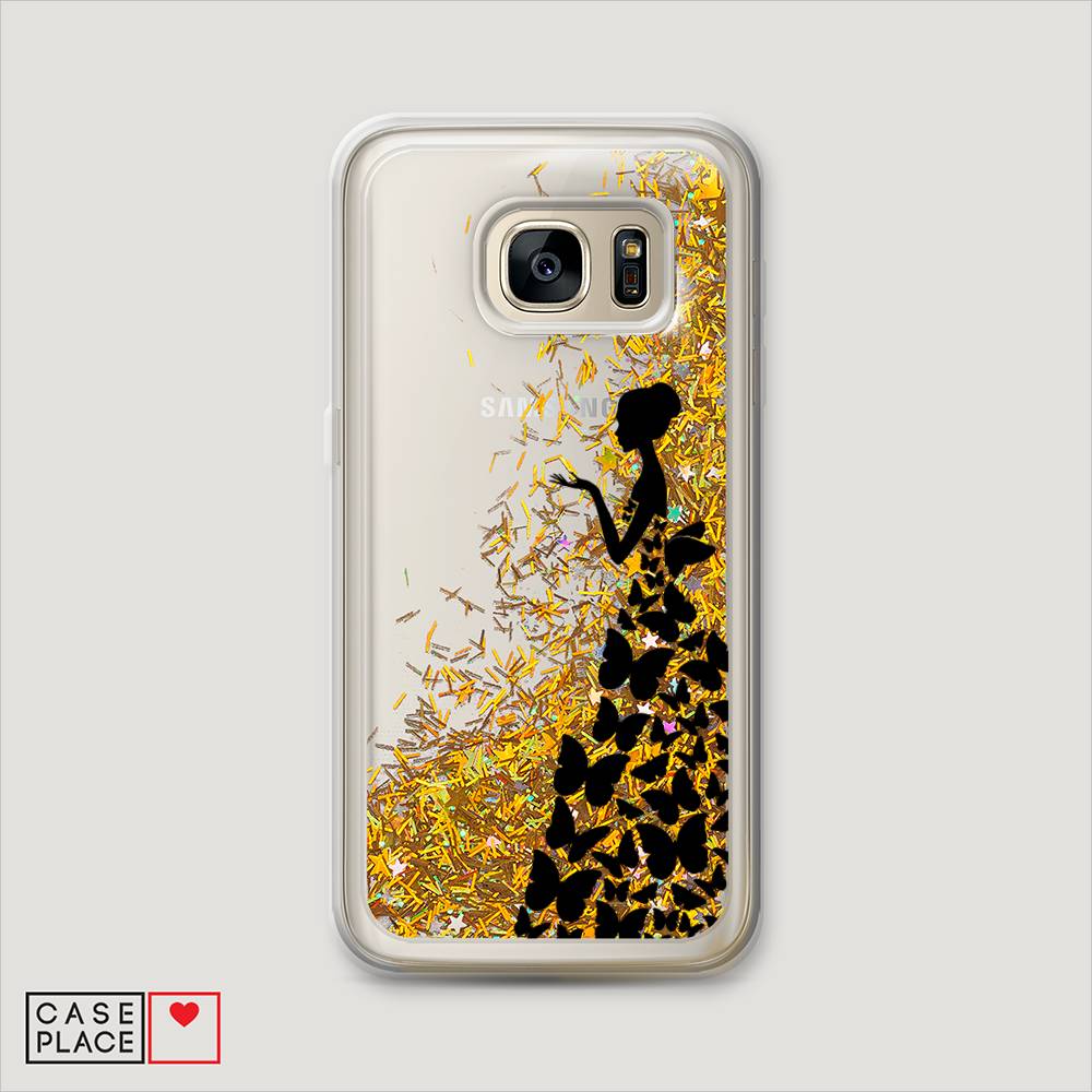 

Чехол Awog на Samsung Galaxy S7 "Дама в бабочках", Черный;прозрачный, 24590-1