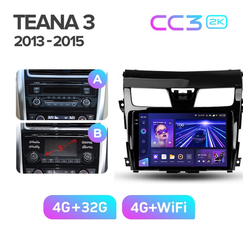 Магнитола TEYES NISSAN TEANA J33 2013-2015 г CC3 2K 432 ГБ 3489000₽