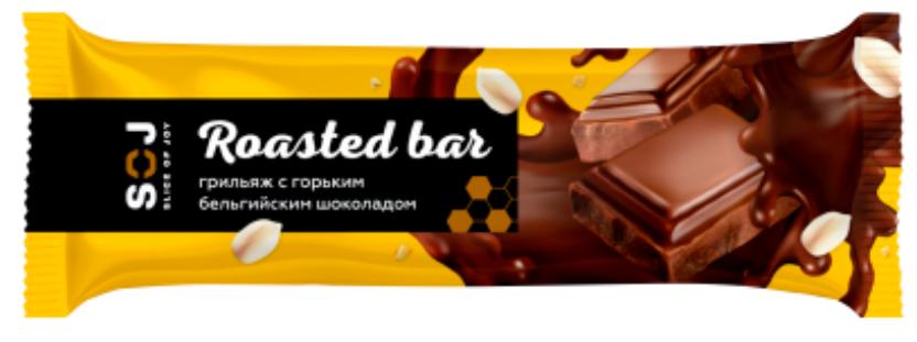 Батончик Soj 2022 Roasted Bar Грильяж В Темном Шоколаде 40 Г