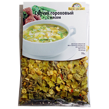 

Туристическое Питание Здоровая Еда Суп Гороховый С Мясом 70 Гр.