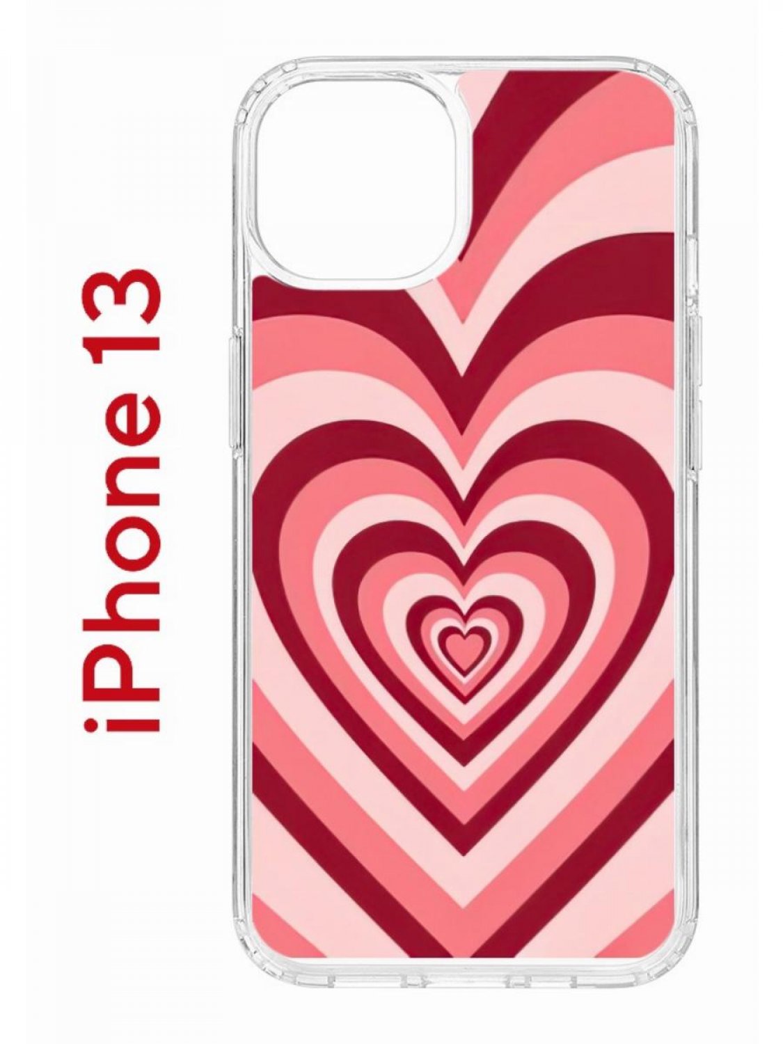 Чехол на iPhone 13 с принтом Kruche Print Сердце, бампер с защитой камеры