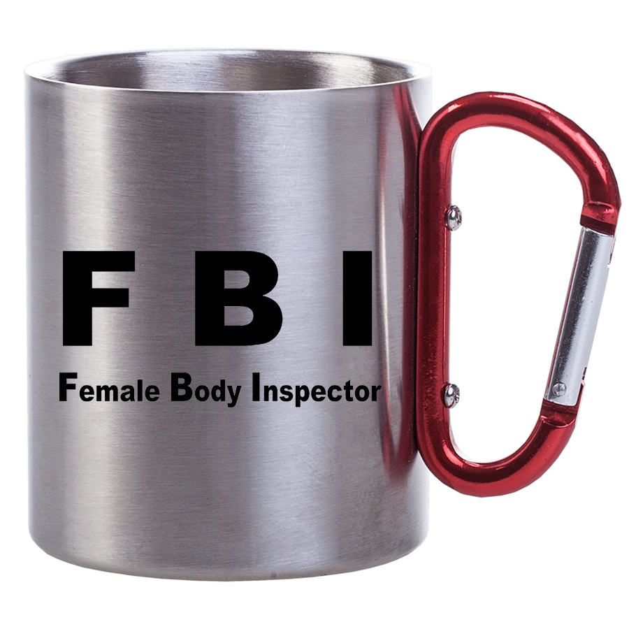 фото Металлическая кружка drabs с карабином fbi - female body inspector