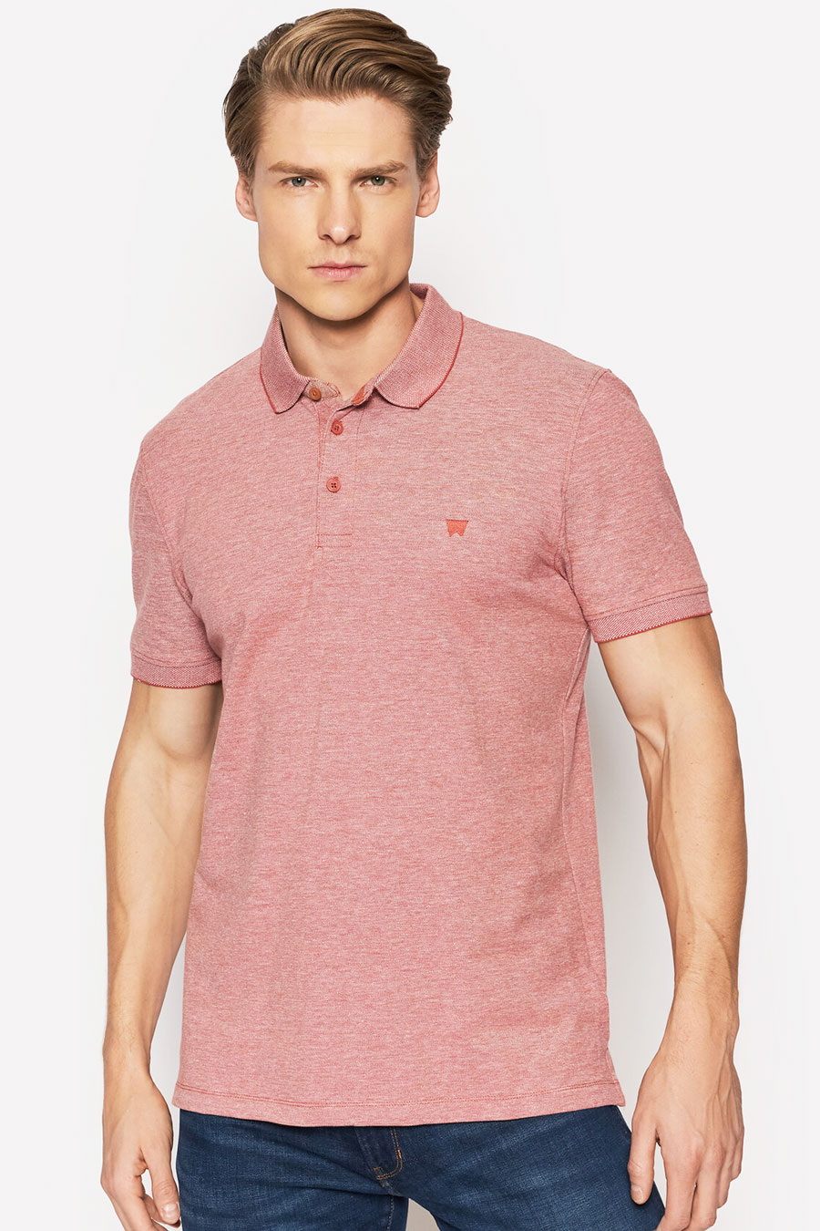 

Футболка-поло мужская Wrangler Refined Polo розовая XL, Refined Polo