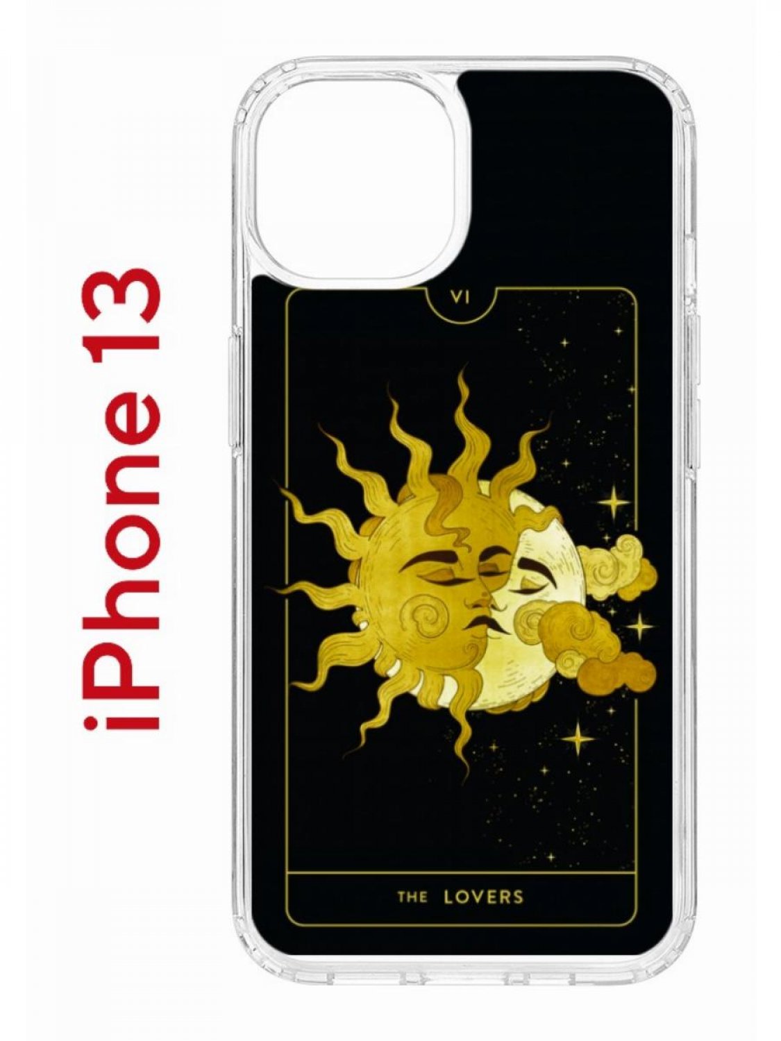 Чехол на iPhone 13 с принтом Kruche Print Tarot Lovers, бампер с защитой камеры