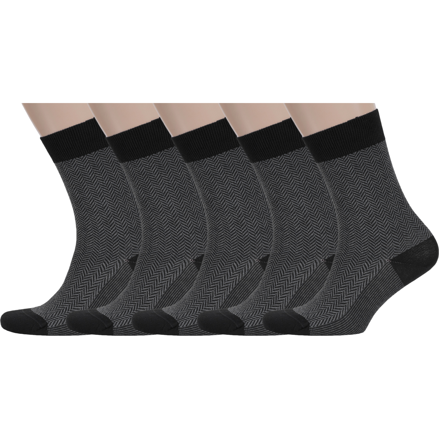 

Комплект носков мужских RuSocks 5-М3-12021 черных 41-43, 5-М3-12021