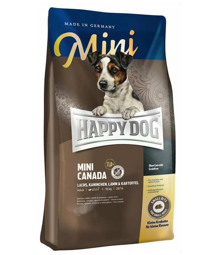 фото Сухой корм для собак happy dog supreme mini canada, для мелких пород, рыба, 4кг